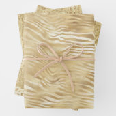 Goldgelbes weißes Ombre Zebra Leopard Geschenkpapier Set (Beispiel)