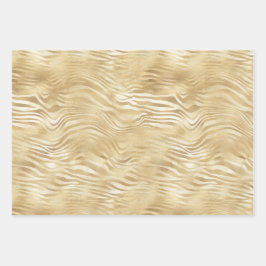 Goldgelbes weißes Ombre Zebra Leopard Geschenkpapier Set