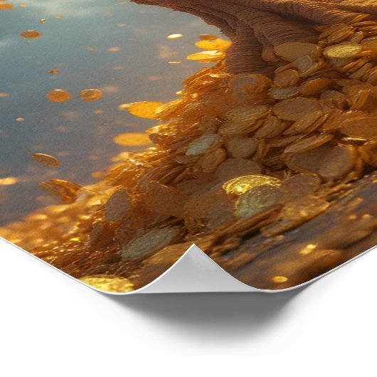 Goldgeld-Goldmünzen Poster (Ecke)