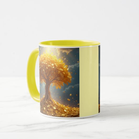 Goldgeld-Goldmünzen Tasse (Vorderseite Links)