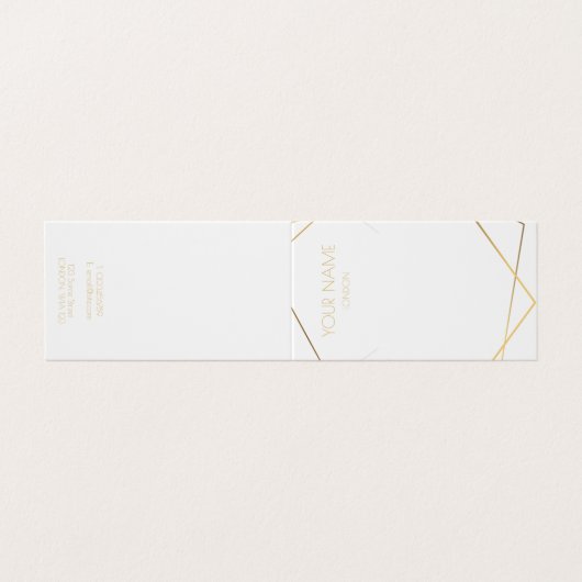 Goldgeometrische Halskette mit gefalteter Display- Visitenkarten (Außenseite Aufgefaltet)