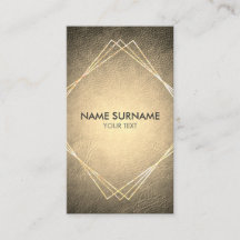Goldgeometrische lederne vertikale Visitenkarte