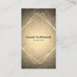 Goldgeometrische lederne vertikale Visitenkarte
