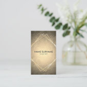 Goldgeometrische lederne vertikale Visitenkarte (Stehend Vorderseite)