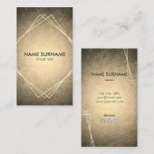 Goldgeometrische lederne vertikale Visitenkarte (Vorne/Hinten)