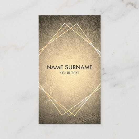 Goldgeometrische lederne vertikale Visitenkarte (Vorderseite)