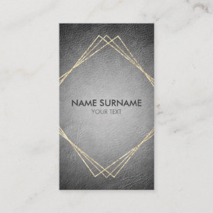 Goldgeometrische lederne vertikale Visitenkarte