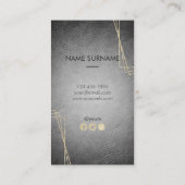 Goldgeometrische lederne vertikale Visitenkarte (Rückseite)