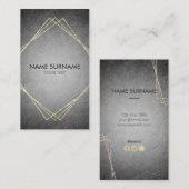 Goldgeometrische lederne vertikale Visitenkarte (Vorne/Hinten)