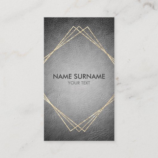 Goldgeometrische lederne vertikale Visitenkarte (Vorderseite)