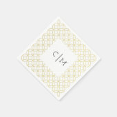 Goldgeometrische Monogram-Hochzeitcocktail Napkins Serviette (Ecke)