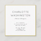 Goldgeometrische Monogram-Square-Visitenkarte Quadratische Visitenkarte (Vorderseite)