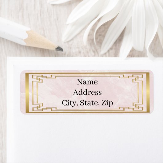 Goldgeometrische Rahmen rosa Marmoradresse (Insitu)