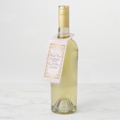 Goldgeometrische Rahmen rosa Marmorverkleidung Flaschenanhänger (Angewinkelt)