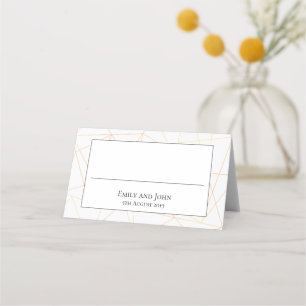 Goldgeometrische Schwarze Typografie und Hochzeit  Platzkarte