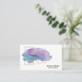 *~* Goldgeometrischer Girly lila magentaroter Visitenkarte (Stehend Vorderseite)