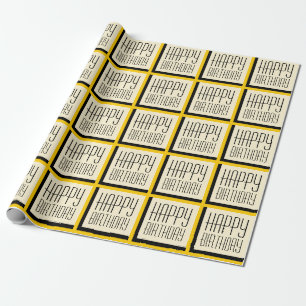Goldgeometrisches alles Gute zum Geburtstag Geschenkpapier