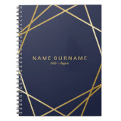 Goldgeometrisches blaues gewundenes notizblock (Vorderseite)