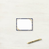 Goldgeometrisches Mitternachtsblau 4"" Anmerkungen Post-it Klebezettel (Auf Schreibtisch)