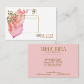 *~* Goldgeometrisches Pfirsich-Rosa Girly u. Visitenkarte (Vorne/Hinten)