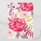 Goldgepresste Blume Wreath-Hochzeit Folieneinladung (Rückseite)