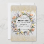 Goldgepresste Wildblume in der Blütendusche Einladung (Vorderseite)