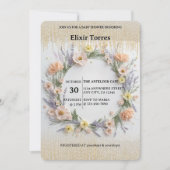 Goldgepresste Wildblume in der Blütendusche Einladung (Vorderseite)