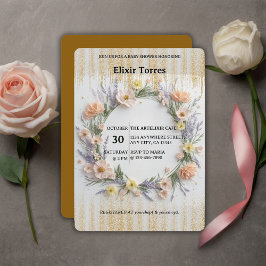 Goldgepresste Wildblume in der Blütendusche Einladung