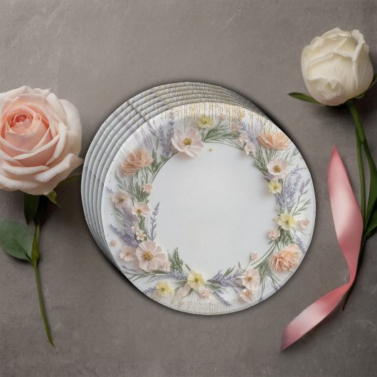 Goldgepresste Wildblume in der Blütendusche Pappteller