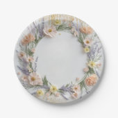 Goldgepresste Wildblume in der Blütendusche Pappteller (Vorderseite)