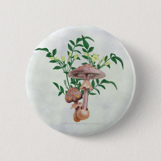 Goldgepunktete Pilze, Stern-Blumen-Knöpfe Button (Vorderseite)