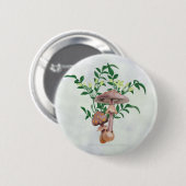 Goldgepunktete Pilze, Stern-Blumen-Knöpfe Button (Vorne & Hinten)