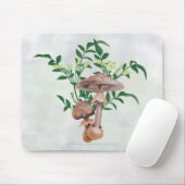 Goldgepunktete Pilze, Stern-Blumen Mousepad (Mit Mouse)