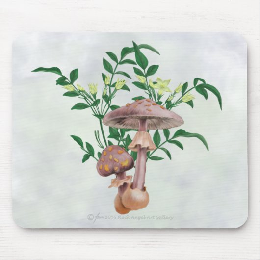 Goldgepunktete Pilze, Stern-Blumen Mousepad (Vorne)