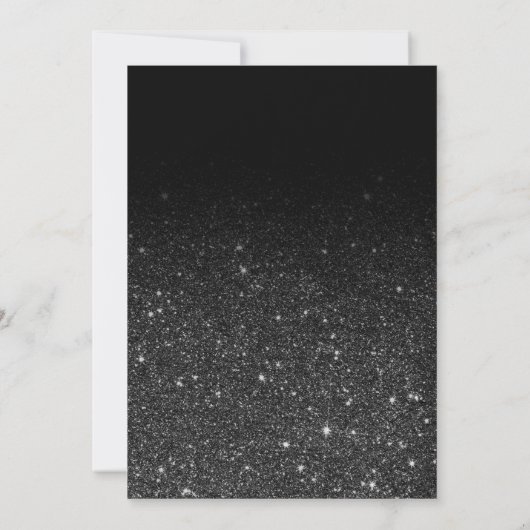 Goldgeschäft für den schwarzen Glitzer - Weihnacht Einladung (Rückseite)