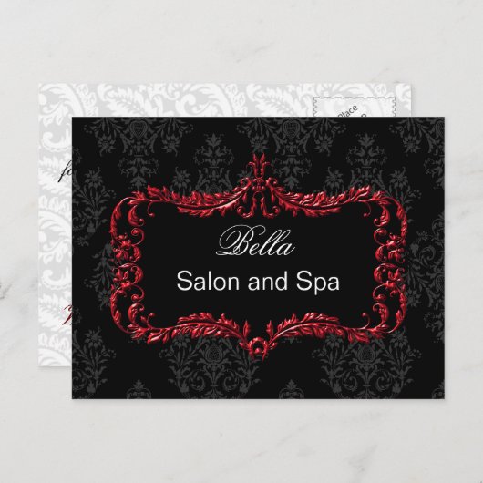 Goldgeschäft mit rotem Damast Dankeschön an Karten (Vorne/Hinten)