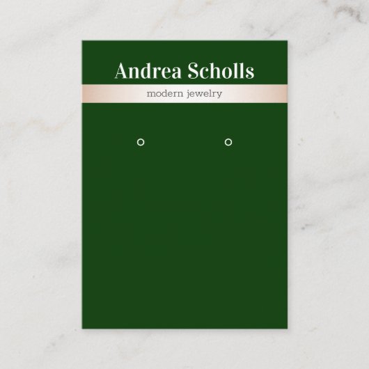 Goldgestanzter Schmuck mit grüner Rose Visitenkarte (Vorderseite)