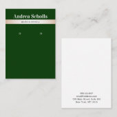 Goldgestanzter Schmuck mit grüner Rose Visitenkarte (Vorne/Hinten)