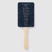 Goldgestreifte Folienanker Hochzeitsprogramm Handv Fächer (Rückseite)