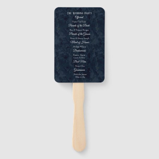 Goldgestreifte Folienanker Hochzeitsprogramm Handv Fächer (Rückseite)