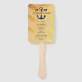 Goldgestreifte Folienanker Hochzeitsprogramm Handv Fächer (Vorderseite)