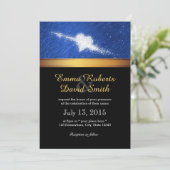 Goldgestreifter Fall bei der Hochzeit der Liebe Einladung (Stehend Vorderseite)