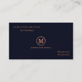 Goldgestreiftes mit Monogramm modernes Visitenkarte (Vorderseite)