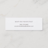 Goldgestreiftes Türkis Blauer Schönheitssalon und  Mini Visitenkarte (Rückseite)