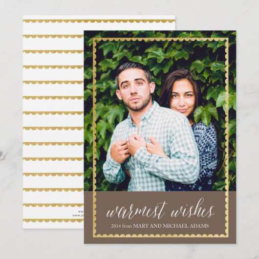 Goldgetrimmte warme Wünsche braun (Vorne/Hinten)