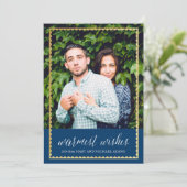 Goldgetrimmte, warme Wünsche Marine (Stehend Vorderseite)