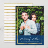 Goldgetrimmte, warme Wünsche Marine (Vorne/Hinten)