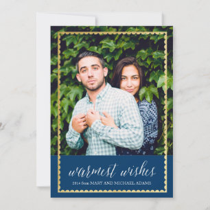 Goldgetrimmte, warme Wünsche Marine