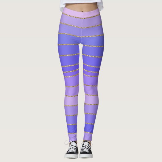 Goldgewebte Leggings (Vorderseite)