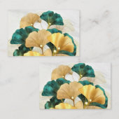 Goldginkgo-Blätter Visitenkarte (Vorne/Hinten)